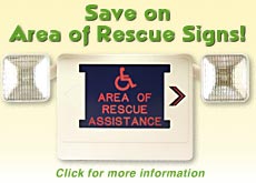 Save on Area of Rescue Signs! Click for more information