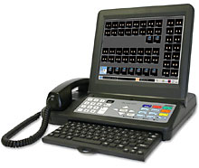 Tek-CARE400's LCD master station includes a touchscreen & pull-out keyboard