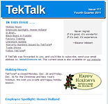 TekTalk newsletter
