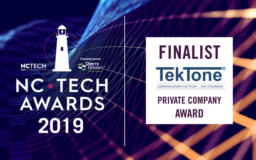 TekTone Selected as Finalist for 2019 NC Tech Awards