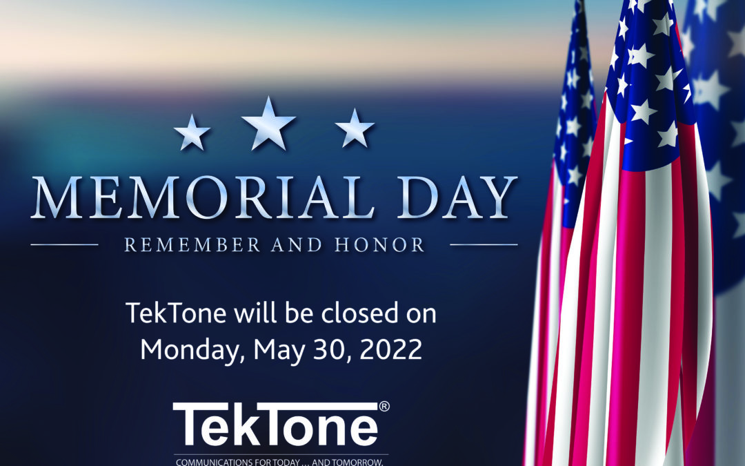 Memorial Day Closing
